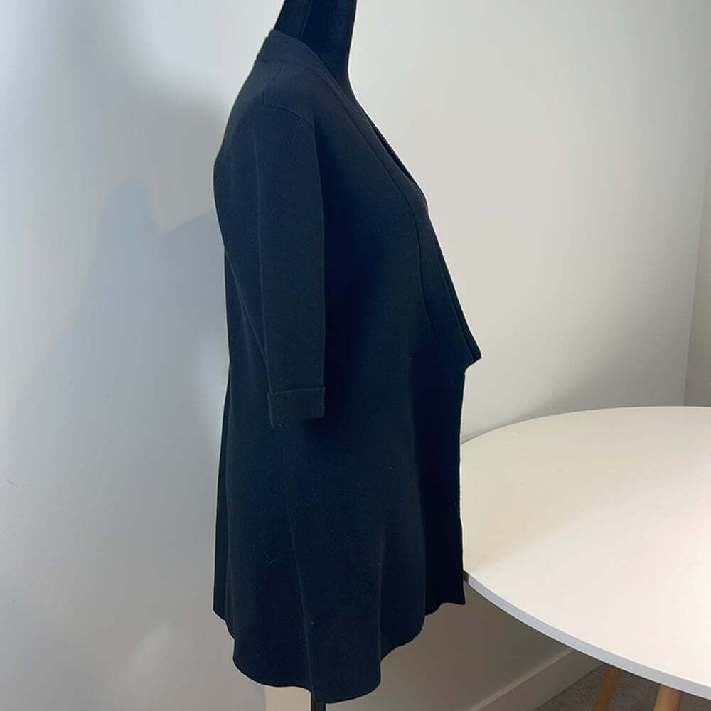 Eileen Fisher black silk blend open cardigan size extra small - Picture 5 of 10
